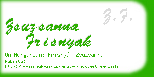 zsuzsanna frisnyak business card
