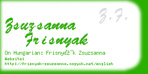 zsuzsanna frisnyak business card